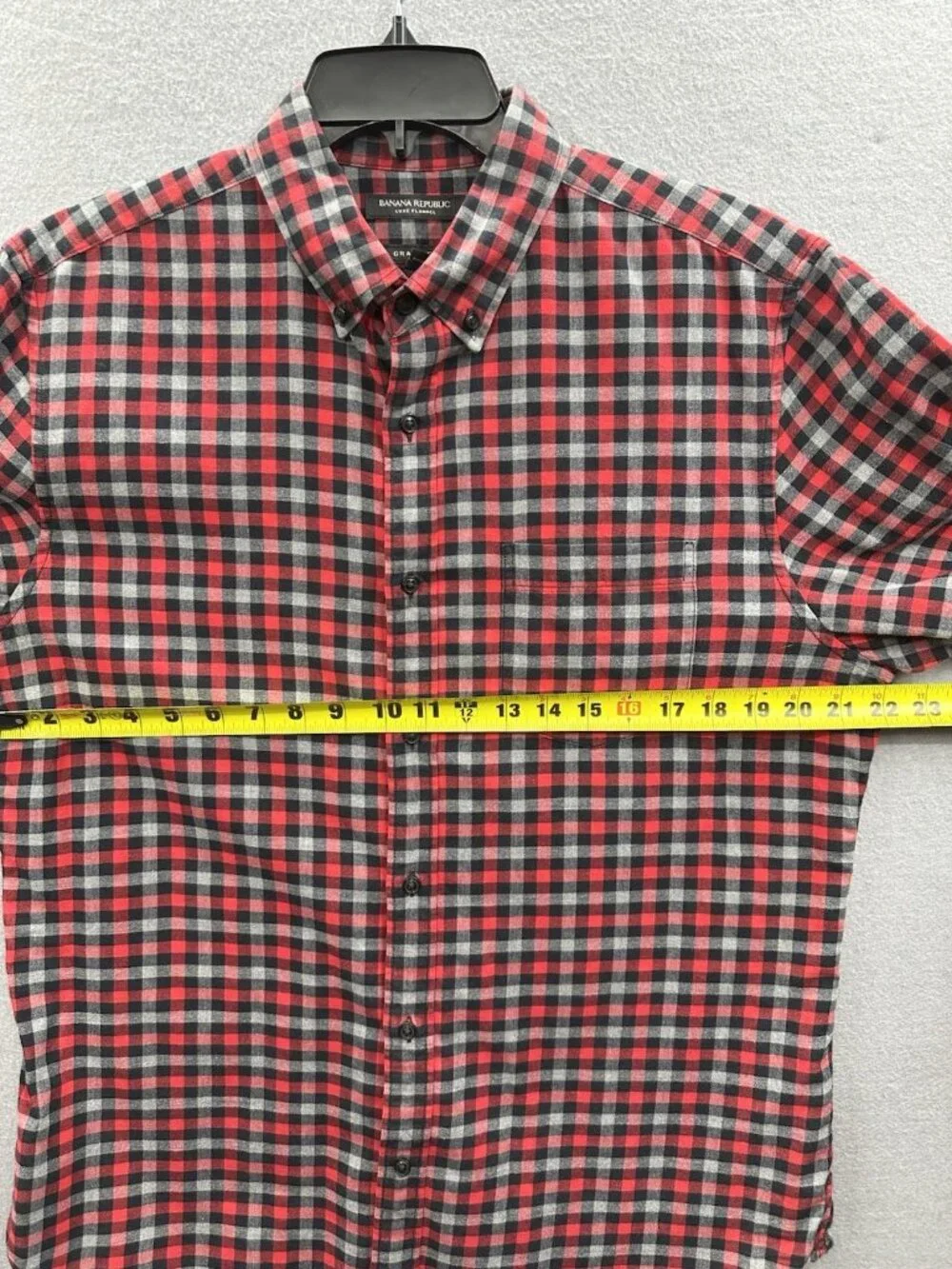 Banana Republic Shirt Men's L Black Gingham Grant Fit Long Sleeve Luxe Flannel
